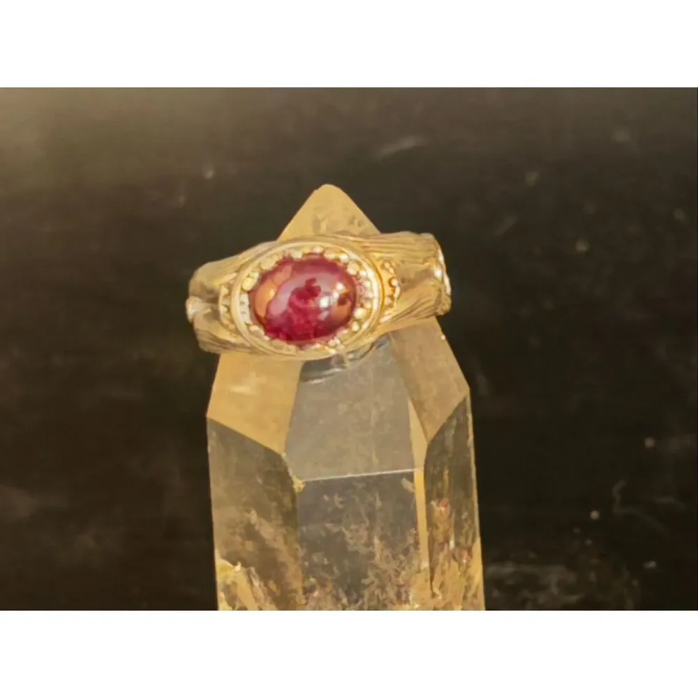 Mens Ruby and Sterling Silver Ring, Size 9.5, NEW, Artisan, 4.6 carat ruby